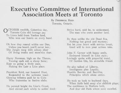 Toronto Central Lions Poem about Executive Meeing