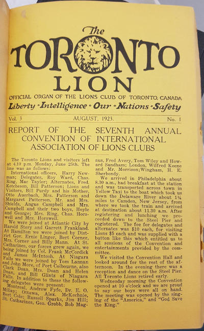 Toronto Central Lions The Toronto Lion magazine cover
