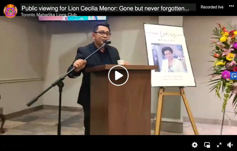 Public Viewing for Lion Cecilia Menor